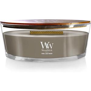 WoodWick Sand & Driftwood Gifts for Women and Men, 16 oz Ellipse Candle with Crackling Wick