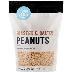 Amazon Brand - Happy Belly Roasted and Salted Peanuts, 44 ounce (Pack of 1), EXP MAY/21/2026