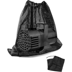 QWORK 24" x 26" Large Pond Pump Filter Bag, Black Nylon Mesh, 2 Pack