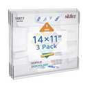 NIUBEE Acrylic Sign Holder 14 x 11 inches Wall Mount Sign Holder with Double Sided Adhesive Tape Wall Acrylic Frame for Office, Home, Store, Restaurant, Horizontal, 3 Pack