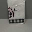 Artoid Mode Black White Buffalo Plaid Xmas Trees Joy Christmas Kitchen Towels Dish Towels, 18x26 Inch Seasonal Winter Decoration Hand Towels Set of 2