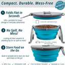 Loving Pets Bella Roma Collapsible Dog Bowls - Silicone Dog Bowls, Foldable Bowl, Puppy Essentials & Hiking Pet Supplies Great for Home & Travel (Blue, Small)