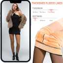 Fleece Lined Tights Women Sheer Warm Pantyhose Leggings Fake Translucent Thermal Winter Thick Tights for Dresses (L)