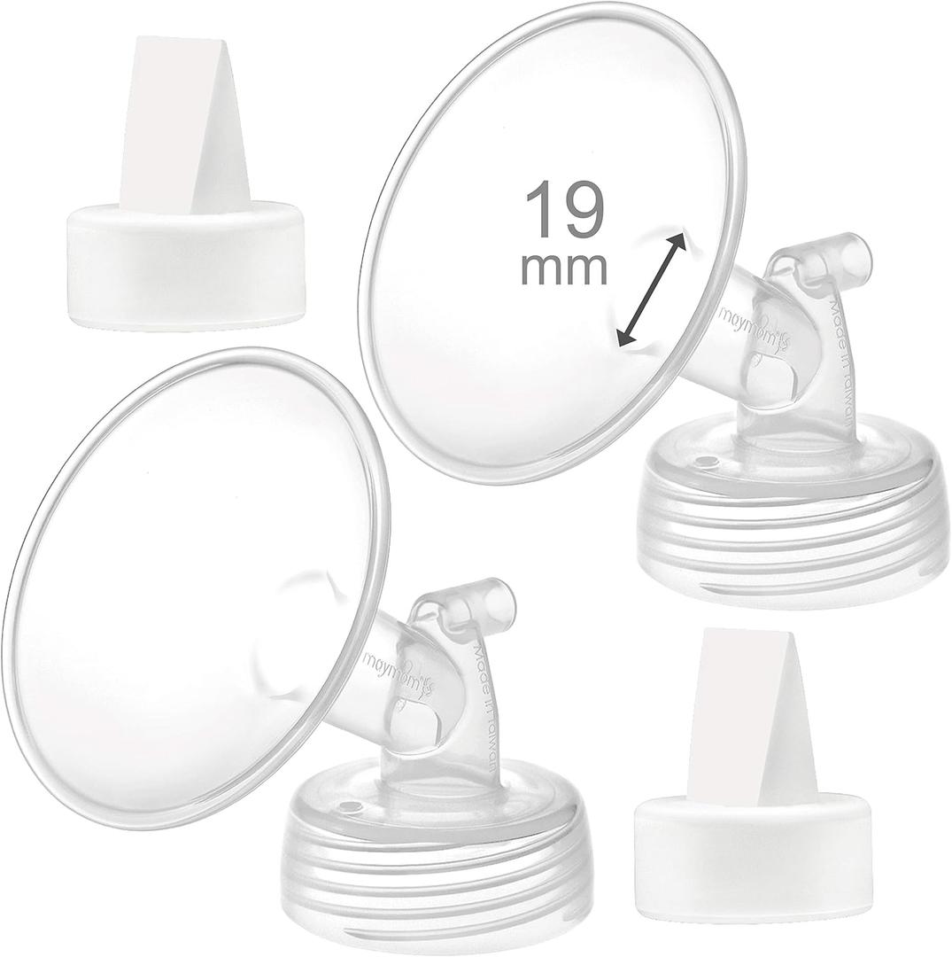 Maymom 19mm Flange and Duckbill Valve Compatible with Spectra S1 S2 Breast pump Not Original S2 Accessories Not Original Spectra Replacement Duckbill Valve and Flange