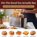 Elite Gourmet ECT-3100 4-Slice Long Slot Toaster | Extra Wide Slots for Bagels, Sourdough & Texas Toast | 6 Browning Settings | Reheat, Defrost & Cancel | Built-In Warming Rack | Stainless Steel