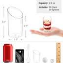 Zezzxu 50 Pack Mini Dessert Cups with Spoons, 2.2 oz Plastic Small Dessert Shotter Cups Slanted Appetizer Cups for Serving Mousse Pudding Triffle