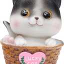 H&W Kitten Money Bank (Gray), Shatterproof Cat Piggy Bank, First Coin Bank, Best Christmas Birthday for Kids Boys Girls Home Decoration (WK19-D8)
