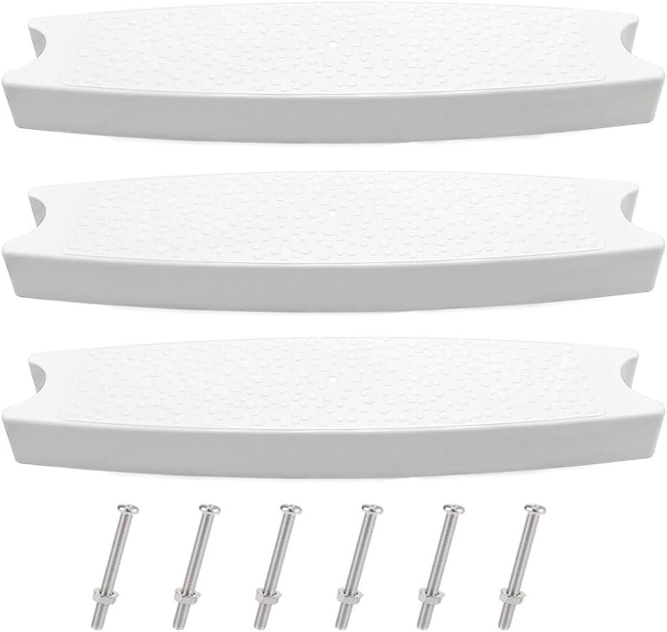 3-Pack 18" Universal Pool Ladder Steps Replacement, Heavy-Duty Molded Plastic Ladder Rung Step for Above-Ground and In-Ground Pools