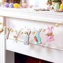 Leinuosen 8.2 ft Easter Bunny Garland Large Wooden Cute Rabbits with Carrot Egg Beads Rustic Easter Banner Decoration for Mantle Fireplace Tree Window Spring Decor Tiered Tray