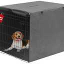 Deblue Indoor Grey Dog Crate Cover, Privacy Polyester Pet Kennel Covers Universal Fits for 1 2 Doors Wire Cage (Grey)