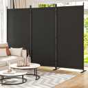 Room Divider 6FT Folding Privacy Partition Screen, 103'' W Freestanding Wall Divider for Room Separation, Portable 3 Panel Room Divider Panel Privacy Screen for Dorm Studio Office, Black