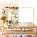 Over The Table Rod Stand with Clamps, Adjustable 28"-69" Tall 31"-98" Wide, Heavy Duty Metal Table Arch Stand for Wedding Birthday Anniversary Halloween Christmas Party Decor (Yellow)