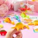 JOYIN 28 Pcs Valentine's Day Slingshot Dinosaur Toys with Cards, Strentchy Multi-Color Dinosaur Finger Toys for Valentines Day Boys Girls Kids Classroom Prize Treats Goodie Bag Stuffers Party Favors