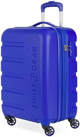 SwissGear 7366 Signature Hardside Expandable Luggage with Spinner Wheels, TSA Lock, Cup-Holder, Cobalt, Carry-On 19-Inch