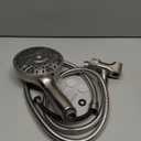 Shower Head With Handheld 7 Settings High Pressure, Built-in Power Wash to Clear Tub, Tile & Pets, 5" High Powerful Hand Held Rain Showerhead with Stainless Steel Hose and Adjustable Bracket (Nickel)