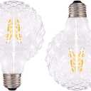 E26 4W Vintage Led Filament Bulb G95 Pineapple Shaped Lights G30 Edison Decoration Bulb for Indoor Lighting Ceiling Fan Lawn Patio Yard Warm White 2700K AC110V Not Dimmable Clear Glass Pack of 2