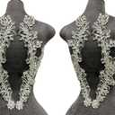 Handmade Beaded Crystal Patches with Rhinestone Applique Designs for Prom Formal Dress 1pair/Bag (Silver)