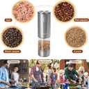 Electric Salt and Pepper Grinder Set 6 Levels Adjustable Coarseness Refillable Stainless Steel Auto Salt and Pepper Grinder Mill Usb Rechargeable with Lights (2 pack, Silver)