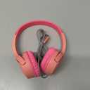 Belkin SoundForm Mini Kids Wired Headphones w/USB C to 3.5mm Dongle, Built-in Mic & Fun Stickers, 85dB Max Volume for Online Learning, Travel, Compatible w/iPhone 16, iPad, Galaxy S25, etc - Pink