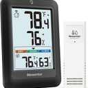 Newentor Indoor Outdoor Thermometer Wireless, Weather Stations Wireless Indoor Outdoor, Outdoor Thermometers for Patio House, Outside Inside Thermometers with Comfort Indicator, Black with 1 Sensor