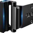 Home Security Door Lock Reinforcement - Child Proof High Security Door Locks with 3" Stop Withstand 800 lbs for Inward Swinging Front Door, Night Kids Safety Metal Flip Deadbolt Latch Defend Home (Black)