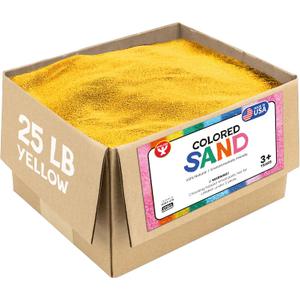 Hygloss Colored Sand for Crafts – 25 lb, Yellow – Vibrant Colorful Fine Sensory Play Sand Art Kits for Kids – Classroom Activities for Children 3 4 5 6 7 8 9 10 11 12 – Safe for Ages 3+