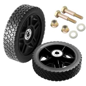 AR-PRO 6-Inch Lawn Mower Wheels - Replacement 6" Push Lawn Mower Wheels with 1-1/2" Width Hub and 1/2" Bearings - Fit for Standard Lawn Mowers, Pressure Washers, Generators and More (2-Pack)