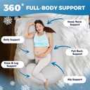 PILLANI Cooling Pregnancy Pillows for Sleeping 57-Inch Maternity Pillow for Pregnant Women with Breathable, Removable Washable Cover Support for Back, Belly, Neck, Legs, & Hips Full Body Pillow