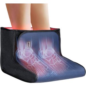 FSA HSA Eligible Full Coverage Red Light Therapy for Feet, Premium Leather, Easy-to-Clean Window, TPU Film, Relieves Foot Pain 11.80" x 11.80" x 9.80"