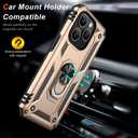 2 x IKAZZ for iPhone 13 Pro Max Case 6.7 Inch with Screen Protector,Military Grade Shockproof Heavy Duty Protective Phone Cover Pass 16ft Drop Test with Magnetic Kickstand Car Mount Holder,Gold