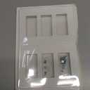 CML Screwless Decorator Wall Plates, 3-Gang Wall Safe Outlet Cover, 4 Pack Hidden Screw Switch Plate, Standard Size 4.68X 6.54, Impact Resistant, White