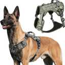 Tactical Dog Harness Camo No-Pull K9 Molle Dog Vest with Hook and Loop Panels Adjustable Military Pet Harness with Front Clip for Small Dogs Training Walking, S