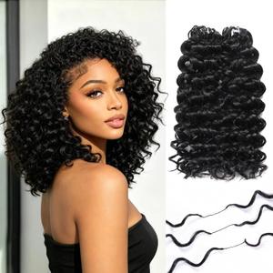 10 Inch 100 Strands Miracle Knots Feather Gogo Curl Crochet Hair for Black Women Pure Protein Fiber Close to Human Hair Pre-Separated Bundles (10 Inch, 1B)