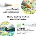Ohuhu Alcohol Markers Brush Chisel 120 Colors for Adult Coloring Refillable
