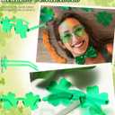 20 Pairs St. Patricks Day Glasses, Irish Green Four Leaf Shamrock Glasses Eyeglasses for Saint Patricks Day Party Props Favors, Saint Paddy Day Accessories (Green)