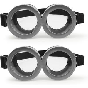 2PCS Round Goggles Glasses for Halloween Cosplay Costume Accessories - Adjustable Steampunk Goggles for Adults Men, Women - Perfect for Halloween, Costume Parties, and Themed Events