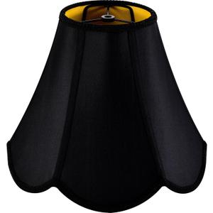 GO&SO Black Bell Lamp Shades (Petal Edge Braid) Scalloped Lamp Shade,6"Top x 13"Bottom x 10.6"Vertical Height (Spider) Replacement Fabric Lamp Shades for Table Lamps,Floor Lamp Cover,Easy Assembly