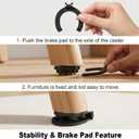 Furniture Sliders with 360 Self Adhesive Caster Wheels Mini Rollers for Furniture, Storage Bins & Appliances Black, (8, Black)