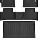 Floor Mats & Cargo Liner for 2022 2023 2024 2025 Toyota Corolla Cross Hybrid (Includes FWD Gas Models),1st 2nd Row with Trunk Mat,TPE All Weather Protection Slush Floor Liner Black