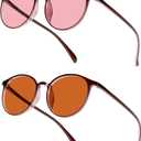 BRADDELL Indoor FL-41 Rose & Outdoor FL-60 Brown Tinted Migraine Light Sensitivity Glasses for Fluorescent LED Glare, Photophobia and Concussion (MEDIUM-SMALL)