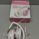 AILIHEN C8 Wired Headphones with Mic & Volume Control  Noise Isolating OnEar Headphones for Girls School, Plug in Corded 3.5mm Headsets for Chromebook Laptop Computer PC Tablets Travel (Rose Gold)