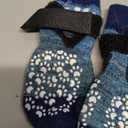 EXPAWLORER Anti-Slip Dog Socks-Double Sides Grips Traction Control on Hardwood Floor,Dog Shoes for Hot/Cold Pavement,Best Paw Protector,Prevents Licking,for Puppy Small Medium Large Senior Dogs (Small (6 Count), Blue)