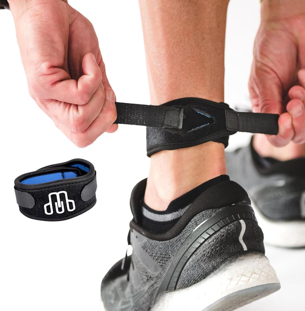 Achilles Strap - Ankle Support for Achilles Tendonitis - Support Brace for Men and Women - Neoprene Ankle Support for Running Cycling Sports (Small, Black)