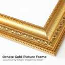 Splinterix 5x7 Gold Picture Frame Set of 4, Vintage 5 x 7 Photo Frames with Real Glass, Ornate Antique Golden Frame for Wall or Tabletop, Display 4x6 Print with Mat or 5x7 without Mat, 4 Pack