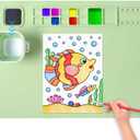 AWOKE Silicone Painting Mat for Table Protection - 20"X16" Washable Art Mat with 1 Water Cup for Kids - Craft Mat has 12 Color Dividers - 2 Paint Palettes (Green), Toddler Activities, Girl Boy Gifts
