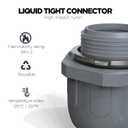 Conduit Connectors, 1/2 Inch Liquid Tight Connector NPT Non-Metallic for PVC Electrical Flexible Conduit Fittings, 180 Degree Straight, UL Listed for Home Outdoor Tubes Tools, Grey (30-Pack)
