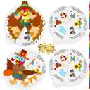 2 x Cinrobiye 24 Sets Thanksgiving Turkey Craft Kit DIY Holiday Thankful Turkey Wheel Art Activities for Fall Christian Religious Sunday School Church Family Classroom Party Favors