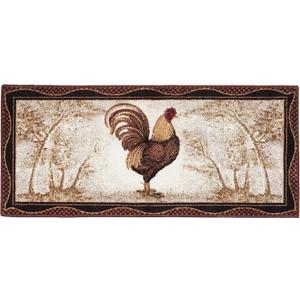 Brumlow Mills Tall Farmhouse Rooster Area Rug Rustic Decor Mat for Kitchen, Dining, Bedroom, Bathroom, Entryway or Living Room, 20" x 44", Brick