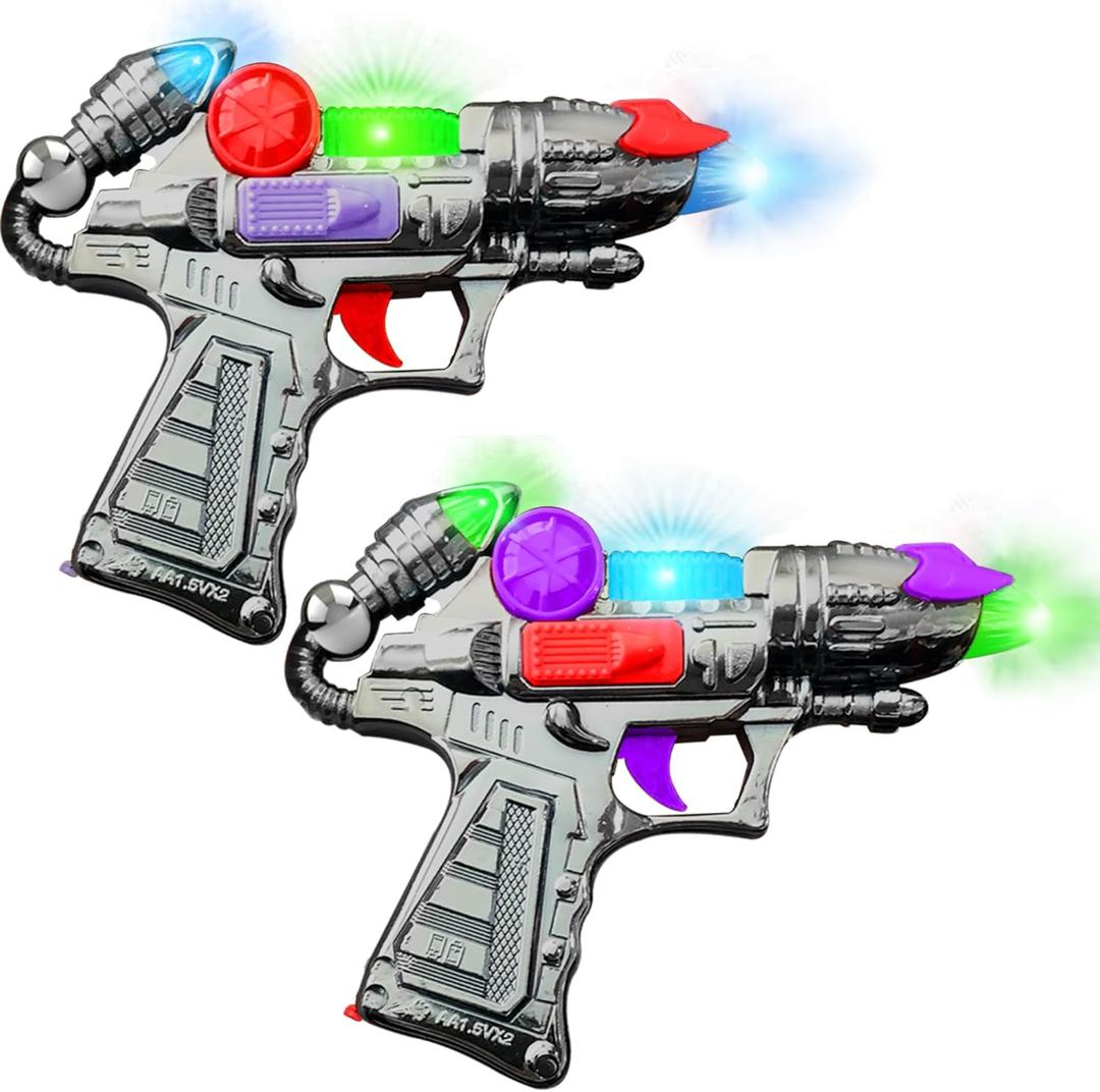 ArtCreativity Ranger Hand-Gun Toy Set with Flashing Lights & Sounds, 2 Cool Futuristic Handguns, Pretend Play, Great Party Favor, Gift for Boys and Girls, Batteries Included- Colors May Vary
