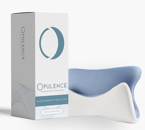 OPULENCE Glacier Ergonomic Cooling Pillow for Neck & Spine Support – Breathable Contour Design for Side & Back Sleepers – Dual-Tone, Machine Washable Cover, Oeko-TEX Standard 100